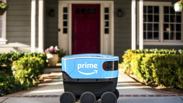 The robots are coming: a self-driving delivery robot that Amazon calls Scout. 