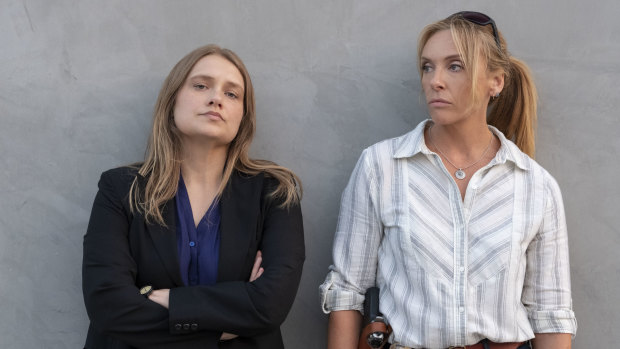 Merritt Weaver (left) and Toni Collette play detectives in the Netflix series Unbelievable.