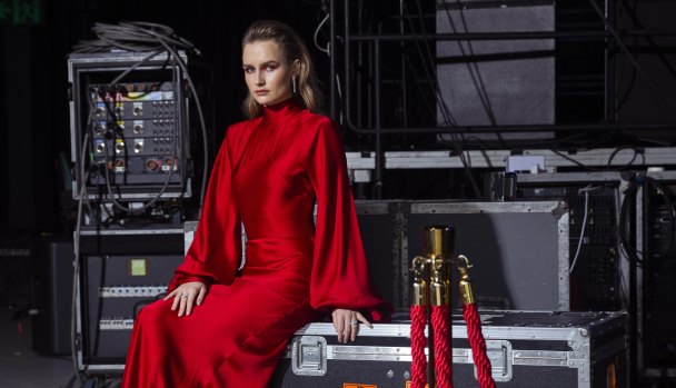 Olivia DeJonge backstage at the Hordern Pavilion, where the AACTA Awards will be held.