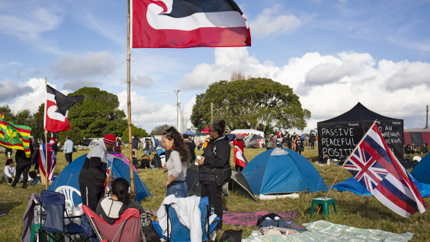 Demonstrators have been occupying Ihumatao around the clock to prevent any construction of homes.