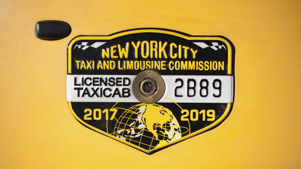 The taxi medallion that Nicanor Ochisor bought nearly three decades ago.