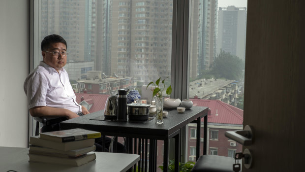 Liu Wanyong, a former investigative journalist, at his new office in a private equity company in Beijing.