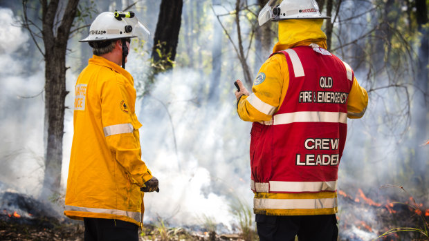 The fire was moving towards the Toowoomba bypass on Monday afternoon. 