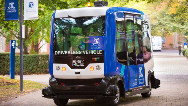 A driverless bus will take visitors for a ride on Prototype Street.