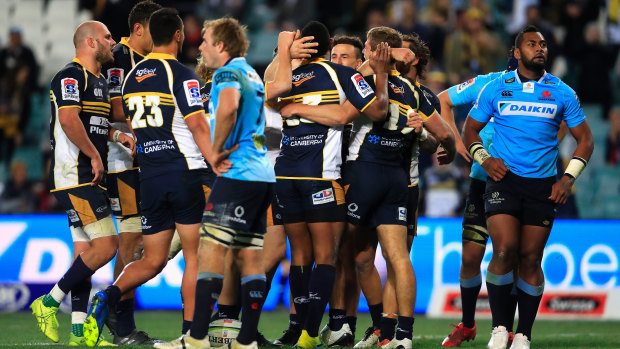 Down but not out: The Waratahs suffered a psychological blow against the Brumbies on Saturday.