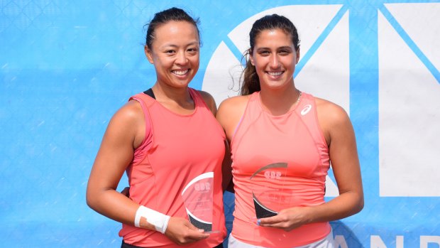 Alison Bai and Jaimee Fourlis teamed up to win the ACT Clay Court International doubles title.
