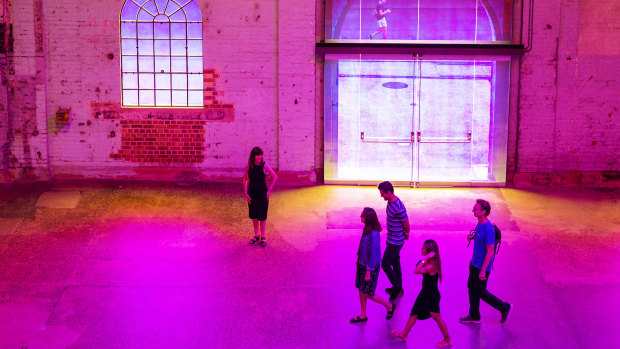 Artist Rebecca Baumann poses for a portrait at Carriageworks in a Sydney Festival event in January. 