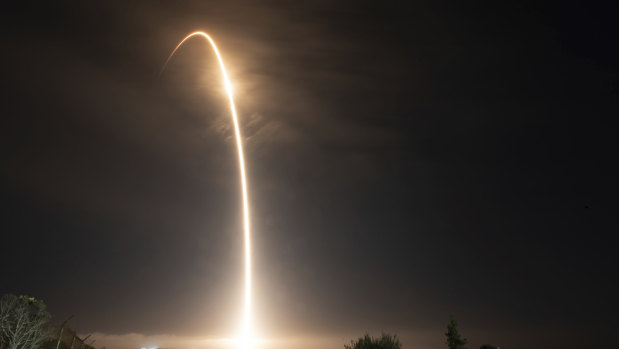 The SpaceX Falcon 9 rocket launches with the Double Asteroid Redirection Test, or DART, spacecraft onboard in November of 2021, from Vandenberg Space Force Base in California.