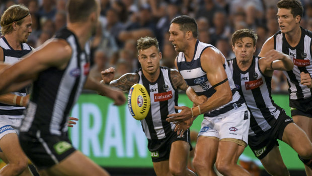 Collingwood v Geelong at the MCG  last year.