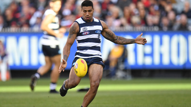 Kelly and the gang: Tim Kelly once again showed why the Cats were so keen to retain his services this season.