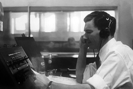 Arthur as a young ABC radio announcer.