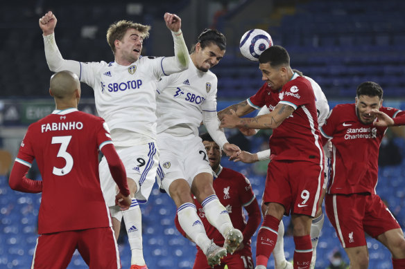 Diego Llorente scores his side’s late equaliser.