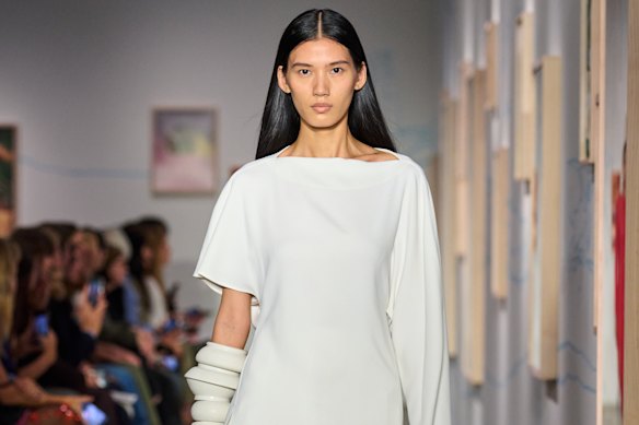 The on-trend colour is white, shown on the S/S 26 Ashlyn New York runway.