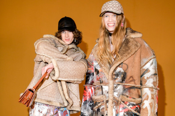 Coach explored oversized shearling at NYFW.