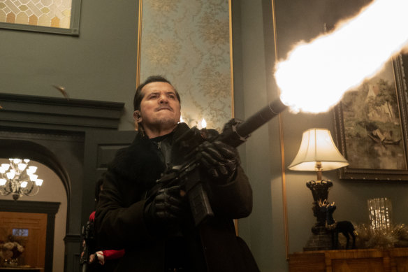 Scrooge (John Leguizamo) tries to spoil the festivities in Violent Night.