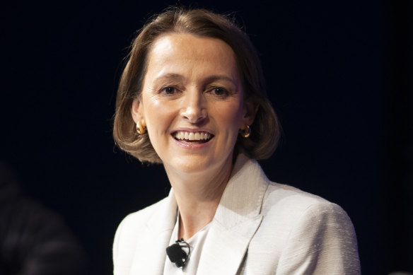 Telstra chief executive Vicki Brady as she delivered the company’s $1 billion profit on Thursday.