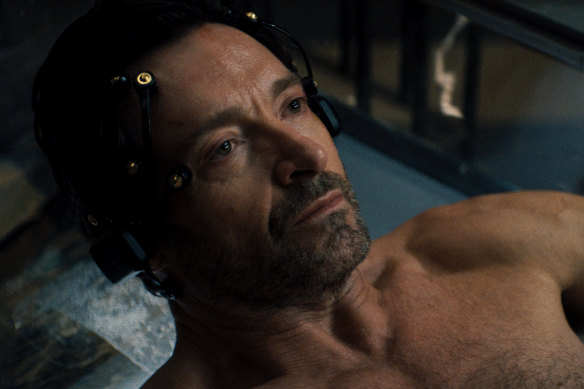 Hugh Jackman as Nick Bannister in the futuristic thriller Reminiscence.