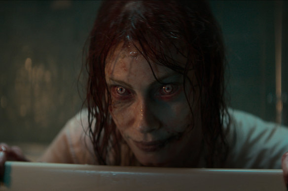 Alyssa Sutherland as the abject mother Ellie in ‘Evil Dead Rise’.