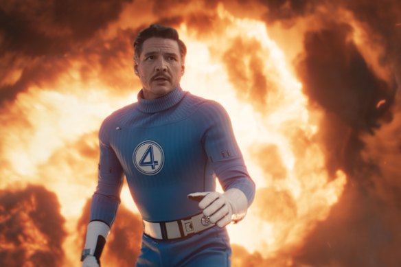Pedro Pascal as Reed Richards/Mister Fantastic in The Fantastic Four: First Steps.