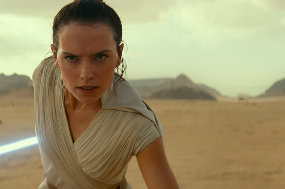 Daisy Ridley plays Rey Skywalker in the 2019 Star Wars film, The Rise of Skywalker.