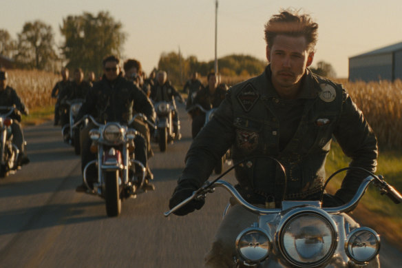 Austin Butler stars as Benny in The Bikeriders, which follows fictional motorcycle club the Vandals. 