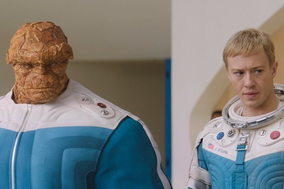 Ebon Moss-Bachrach and Joseph Quinn in The Fantastic Four: First Steps.