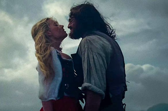 Margot Robbie and Jacob Elordi in Wuthering Heights.