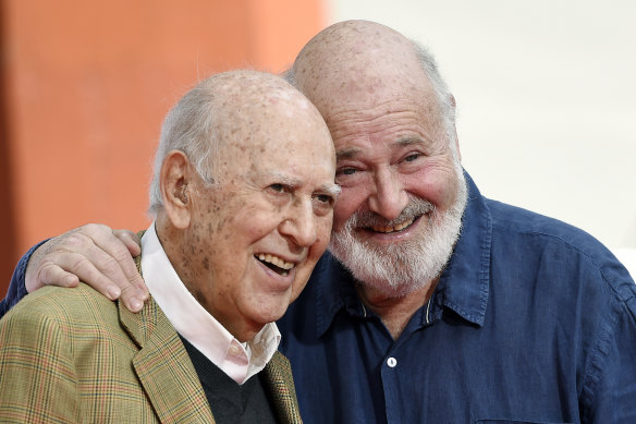 Carl Reiner passed away this week, pictured here with his son Rob in 2017.