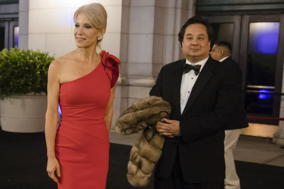 Kellyanne Conway and her husband, George, pictured in 2017.