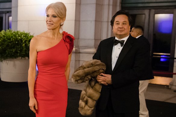 Kellyanne Conway and her husband, George, pictured in 2017.