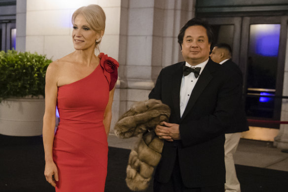 Kellyanne Conway and her husband, George, pictured in 2017.