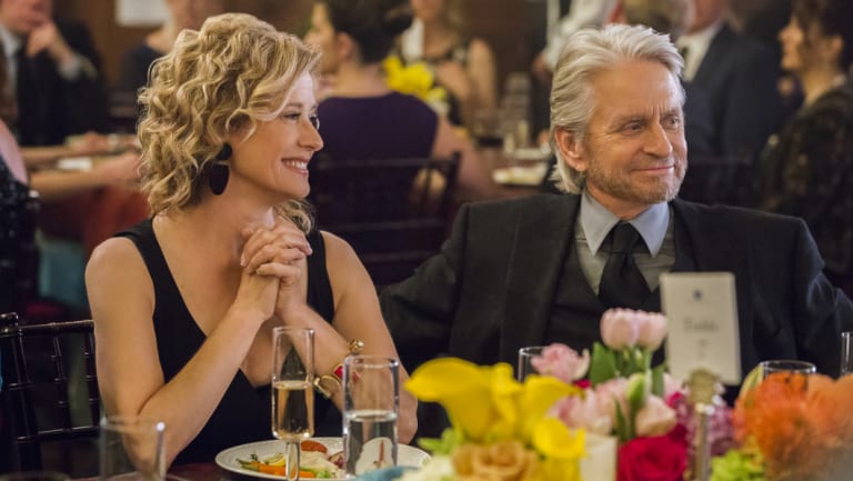 Nancy Travis and Michael Douglas in The Kominsky Method.