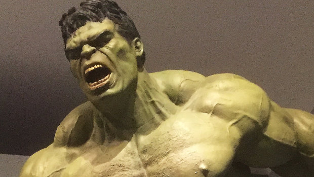 The Hulk at the 2017 Marvel exhibition at the Gallery of Modern Art.