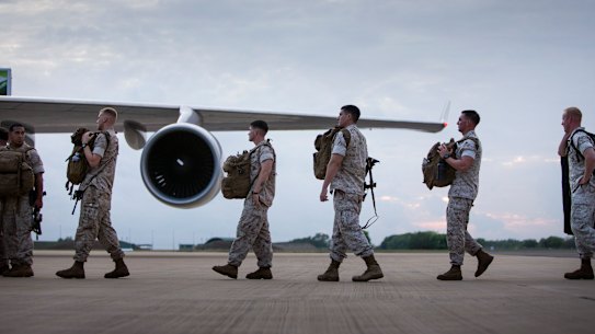 US marines leave Darwin after a six-month rotation.