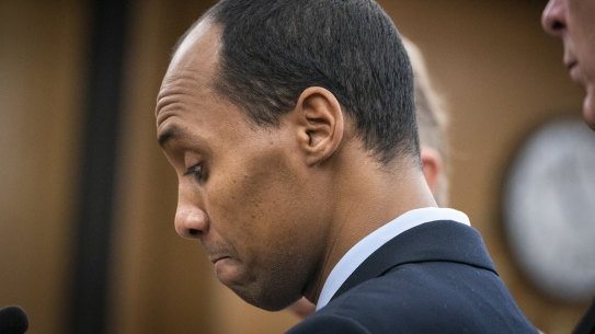 Former Minneapolis police officer Mohamed Noor reads a statement before being sentenced in June. 