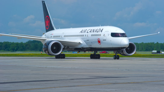 The Air Canada flight was travelling from Vancouver to Sydney when it struck severe turbulence.