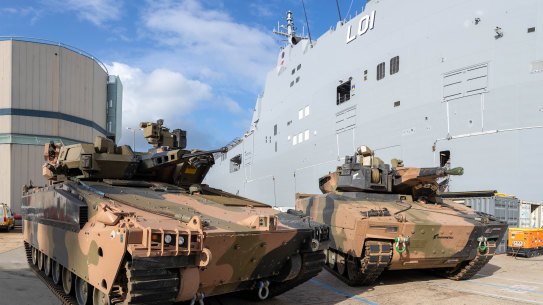 South Korean company Hanwha’s Redback and Rheinmetall’s Lynx were competing to be selected as the army’s next infantry fighting vehicle, but the project has been significantly cut back.