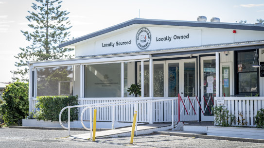 The Cooked Goose Cafe at Hyams Beach. It has been listed as a virus exposure site after a man from Melbourne visited there on May 23.