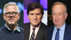 Fox casualties: Glenn Beck, left, Tucker Carlson, center, and Bill O’Reilly.