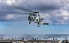 A MH-60R Seahawk Helicopter had flares dropped in front of it by a Chinese fighter jet.