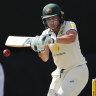 Alyssa Healy steadies Australia’s innings after the fall of some cheap early wickets.
