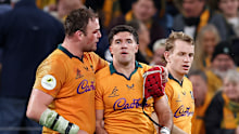 Ben Donaldson is consoled by Harry Wilson.