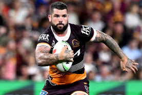 Adam Reynolds in action for the Brisbane Bronco against the North Queensland Cowboys.