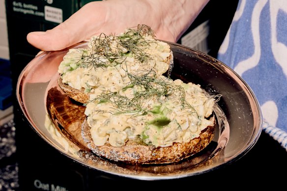 Tartine-style bagels are the specialty here.