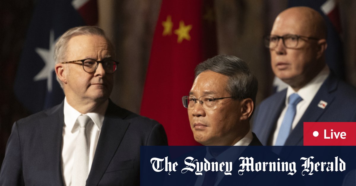 As it happened: RBA holds interest rates steady; Prime minister hosts Chinese premier in Perth