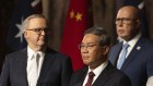 Prime Minister Anthony Albanese (left), Chinese Premier Li Qiang (2nd from left) and Opposition Leader Peter Dutton (3rd from left) yesterday.