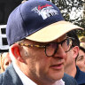 Prime Minister Anthony Albanese at the rally in Canberra on Sunday to call for action to end violence against women.