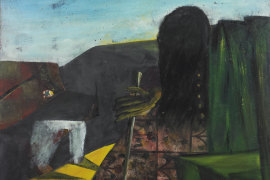 Figure and Angel (1946) by Sidney Nolan.