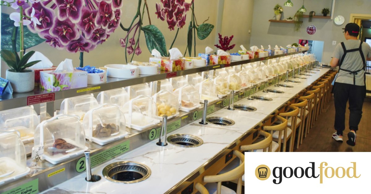 Divine Hotpot in Footscray and the city is all-you-can-eat hot pot sushi train with solo cauldrons
