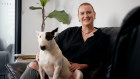 Melbourne property investor Khaysan Kimberlin and her dog Willow in Richmond.